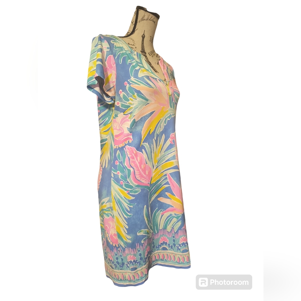 Lilly Pulitzer Sophiletta Dress Bennet Blue Showstopper Print UPF 50+ Size M - Picture 6 of 17